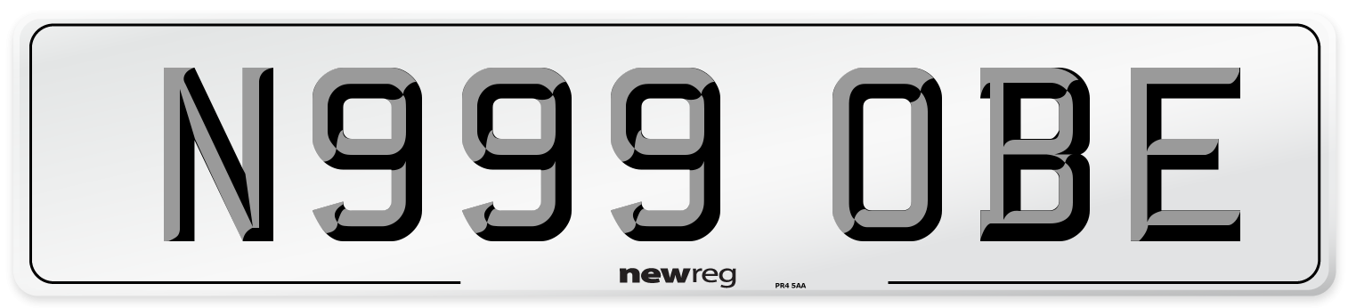 N999 OBE Number Plate from New Reg